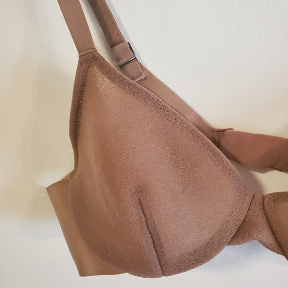 SPANX lightweight form fitting comfort bra size large brown sheer wired - Picture 4 of 9